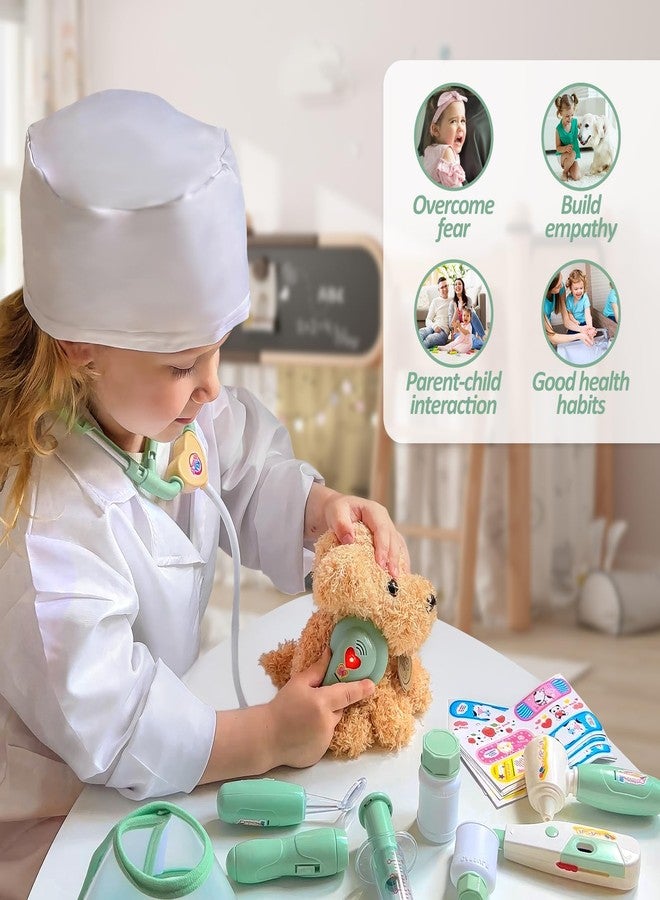 Liberry Doctor Kit for Toddlers 3 4 5 6 Years Old, 26 Pcs Kids Doctor Playset with Dog Toy, Stethoscope and Dress Up Costume, Pretend Play Medical Gift for Boys Girls (Green) - Image 4